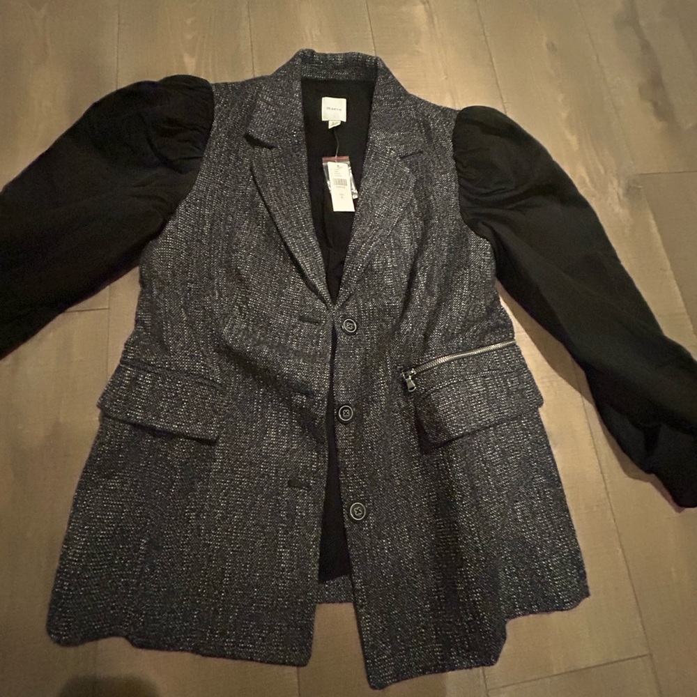 Anthropologie Maeve Black and Gray Textured Blazer
